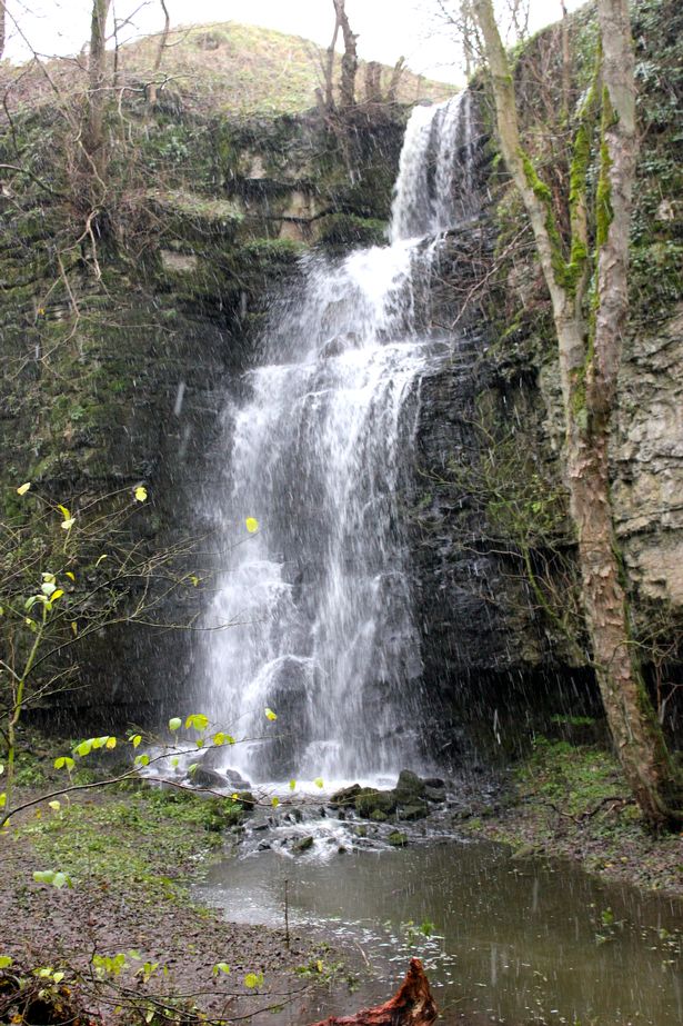 Where to go to see a beautiful waterfall within 70 miles of Leicester